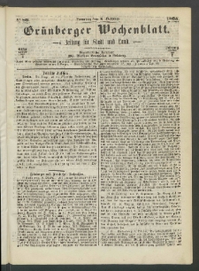 Grünberger Wochenblatt: Zeitung für Stadt und Land, No. 80. (8. October 1865)