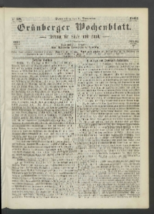 Grünberger Wochenblatt: Zeitung für Stadt und Land, No. 89. (9. November 1865)