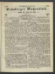Grünberger Wochenblatt: Zeitung für Stadt und Land, No. 93. (23. November 1865)