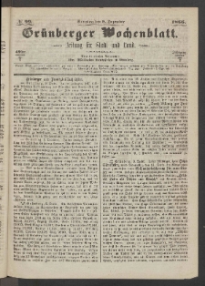 Grünberger Wochenblatt: Zeitung für Stadt und Land, No. 99. (9. Dezember 1866)
