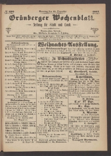 Grünberger Wochenblatt: Zeitung für Stadt und Land, No. 100. (15. Dezember 1867)