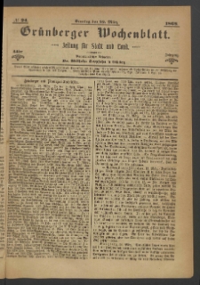 Grünberger Wochenblatt: Zeitung für Stadt und Land, No. 24. (22. März 1868)