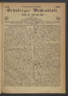Grünberger Wochenblatt: Zeitung für Stadt und Land, No. 95. (26. November 1868)