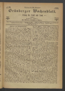 Grünberger Wochenblatt: Zeitung für Stadt und Land, No. 96. (29. November 1868)