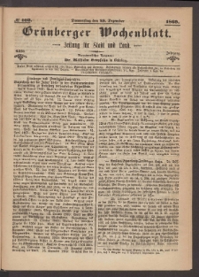 Grünberger Wochenblatt: Zeitung für Stadt und Land, No. 102. (23. Dezember 1869)