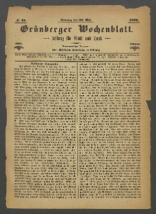 Grünberger Wochenblatt: Zeitung für Stadt und Land, No. 41. (22. Mai 1870)