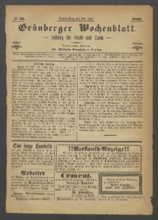 Grünberger Wochenblatt: Zeitung für Stadt und Land, No. 56. (14. Juli 1870)