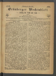 Grünberger Wochenblatt: Zeitung für Stadt und Land, No. 59. (24. Juli 1870)