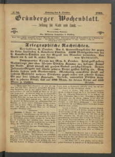 Grünberger Wochenblatt: Zeitung für Stadt und Land, No. 81. (9. October 1870)