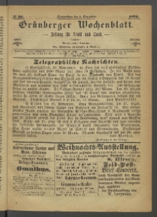 Grünberger Wochenblatt: Zeitung für Stadt und Land, No. 96. (1. December 1870)