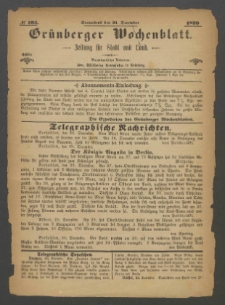 Grünberger Wochenblatt: Zeitung für Stadt und Land, No. 105. (31. December 1870)