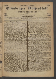 Grünberger Wochenblatt: Zeitung für Stadt und Land, No. 97. (7. Dezember 1871)