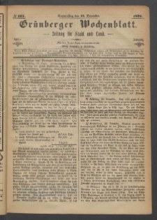 Grünberger Wochenblatt: Zeitung für Stadt und Land, No. 101. (21. Dezember 1871)