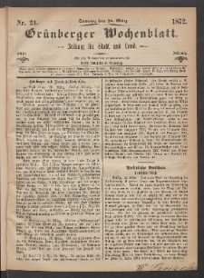 Grünberger Wochenblatt: Zeitung für Stadt und Land, No. 24. (24. März 1872)