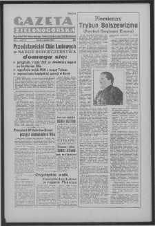 Gazeta Zielonogórska : organ Komitetu Wojewódzkiego Polskiej Zjednoczonej Partii Robotniczej R. I Nr 698 [właśc. 119] (2 grudnia 1950). - Wyd. ABCD