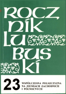 Rocznik Lubuski (t. 23, cz. 2): Współczesna polszczyzna na Ziemiach Północnych i Zachodnich - spis treści