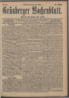 Grünberger Wochenblatt: Zeitung für Stadt und Land, No. 88. (24. Juli 1889)