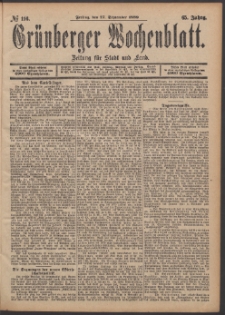 Grünberger Wochenblatt: Zeitung für Stadt und Land, No. 116. (27. September 1889)