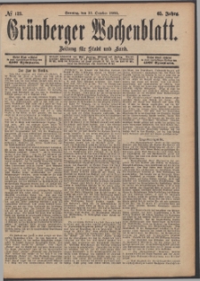 Grünberger Wochenblatt: Zeitung für Stadt und Land, No. 123. (13. October 1889)