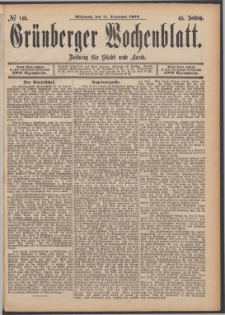 Grünberger Wochenblatt: Zeitung für Stadt und Land, No. 148. (11. December 1889)