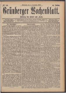 Grünberger Wochenblatt: Zeitung für Stadt und Land, No. 148. (11. December 1889)