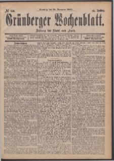 Grünberger Wochenblatt: Zeitung für Stadt und Land, No. 156. (29. December 1889)