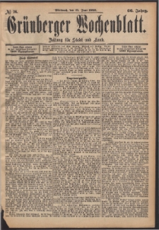 Grünberger Wochenblatt: Zeitung für Stadt und Land, No. 76. (25. Juni 1890)