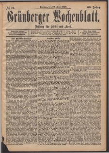 Grünberger Wochenblatt: Zeitung für Stadt und Land, No. 78. (29. Juni 1890)