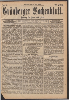 Grünberger Wochenblatt: Zeitung für Stadt und Land, No. 79. (2. Juli 1890)
