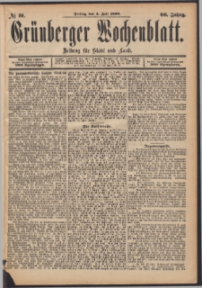 Grünberger Wochenblatt: Zeitung für Stadt und Land, No. 80. (4. Juli 1890)