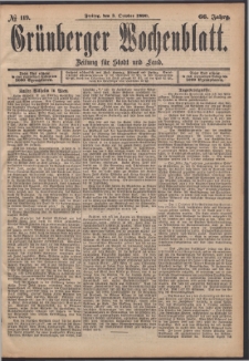 Grünberger Wochenblatt: Zeitung für Stadt und Land, No. 119. (3. October 1890)