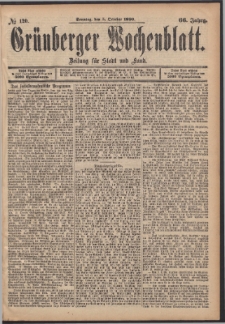 Grünberger Wochenblatt: Zeitung für Stadt und Land, No. 120. (5. October 1890)