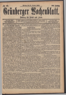 Grünberger Wochenblatt: Zeitung für Stadt und Land, No. 125. (17. October 1890)