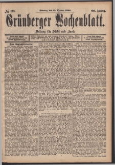 Gr&uuml;nberger Wochenblatt: Zeitung f&uuml;r Stadt und Land, No. 129. (26. October 1890)
