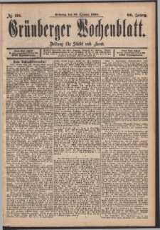 Grünberger Wochenblatt: Zeitung für Stadt und Land, No. 129. (26. October 1890)