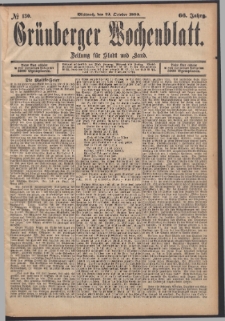 Grünberger Wochenblatt: Zeitung für Stadt und Land, No. 130. (29. October 1890)