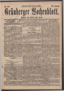 Grünberger Wochenblatt: Zeitung für Stadt und Land, No. 144. (30. November 1890)