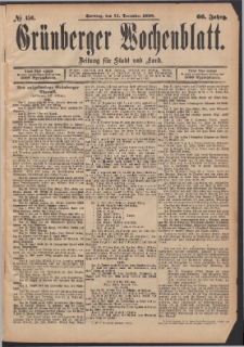Grünberger Wochenblatt: Zeitung für Stadt und Land, No. 150. (14. December 1890)