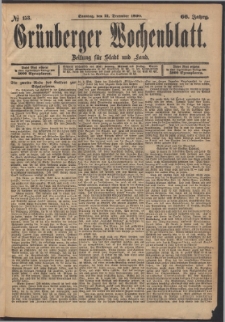 Grünberger Wochenblatt: Zeitung für Stadt und Land, No. 153. (21. December 1890)