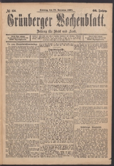 Grünberger Wochenblatt: Zeitung für Stadt und Land, No. 156. (28. December 1890)
