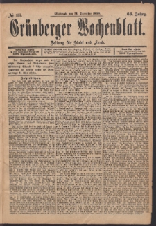 Grünberger Wochenblatt: Zeitung für Stadt und Land, No. 157. (31. December 1890)