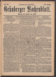 Grünberger Wochenblatt: Zeitung für Stadt und Land, No. 40. (6. April 1893)