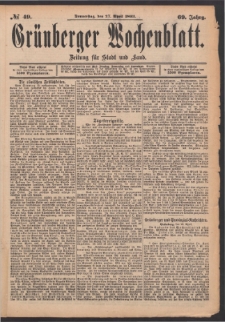 Grünberger Wochenblatt: Zeitung für Stadt und Land, No. 49. (27. April 1893)