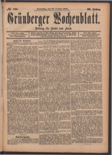 Grünberger Wochenblatt: Zeitung für Stadt und Land, No. 120. (12. October 1893)