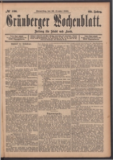 Grünberger Wochenblatt: Zeitung für Stadt und Land, No. 126. (26. October 1893)