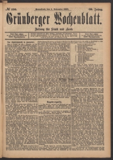 Grünberger Wochenblatt: Zeitung für Stadt und Land, No. 130. (4. November 1893)