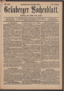 Grünberger Wochenblatt: Zeitung für Stadt und Land, No. 132. (9. November 1893)