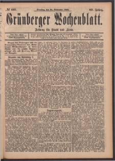 Grünberger Wochenblatt: Zeitung für Stadt und Land, No. 137. (21. November 1893)