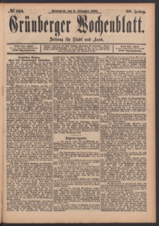 Grünberger Wochenblatt: Zeitung für Stadt und Land, No. 144. (9. December 1893)