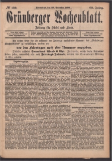 Grünberger Wochenblatt: Zeitung für Stadt und Land, No. 150. (23. December 1893)